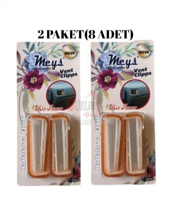 OTO PETEK IZGARA GEÇME KOKU 2 PAKET (8 ADET) TURUNCU RENK ETKİLİ KOKU