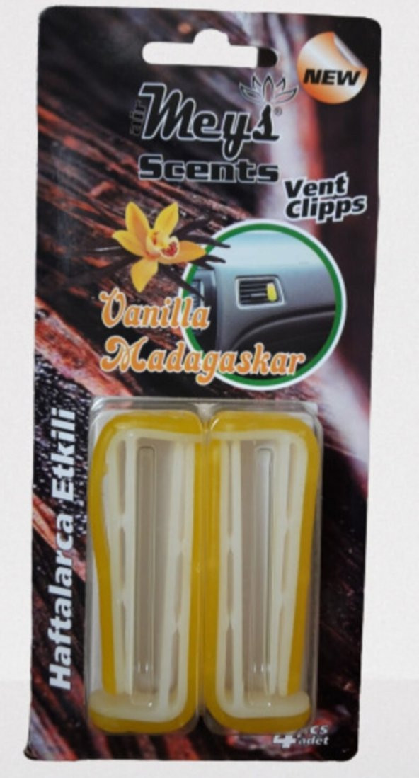 Oto kalorifer ızgara geçme koku 2 paket (8 adet) oto kokusu sarı vanilla madagarkar - 2