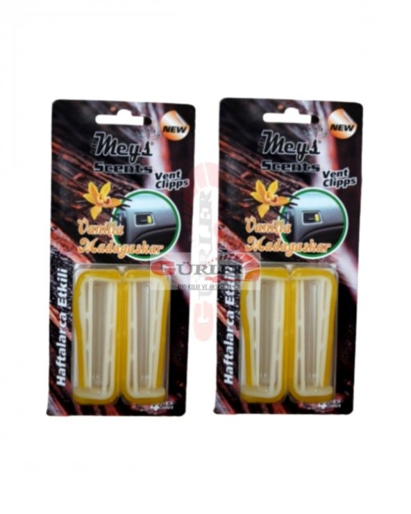 Oto kalorifer ızgara geçme koku 2 paket (8 adet) oto kokusu sarı vanilla madagarkar ürün görseli 1