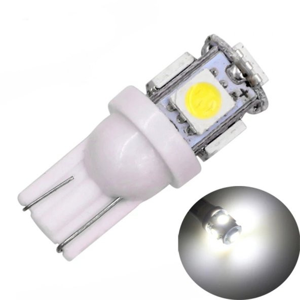 5 ADET T10 Led 12V beyaz renk park plaka tavan ampül ortam aydınlatma - 3