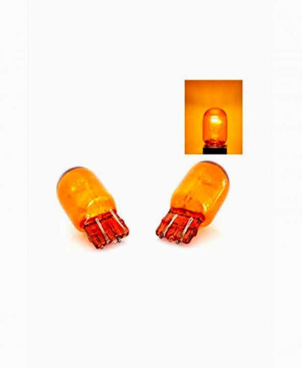Büyük Dipsiz Ampül Çift Duylu Turuncu 12v-21w - 2 Adet - 2