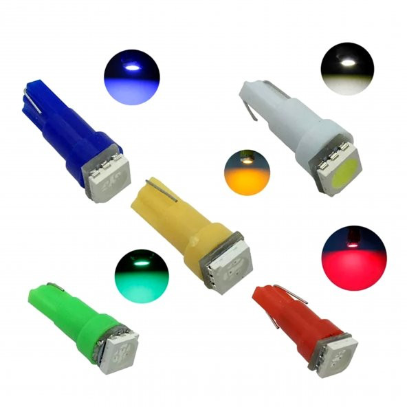 T5 5050 Led Oto Kilometre Kadran Ambians Aydınlatma Ampülü Kırmızı 10 Adet - Resim 3