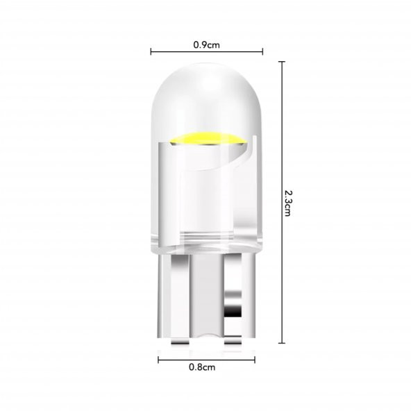 YENİ NESİL T10 COB LED AMPÜL 12V W5W BEYAZ PARK PLAKA TAVAN İÇ ORTAM AYDINLATMA 2 ADET - 2