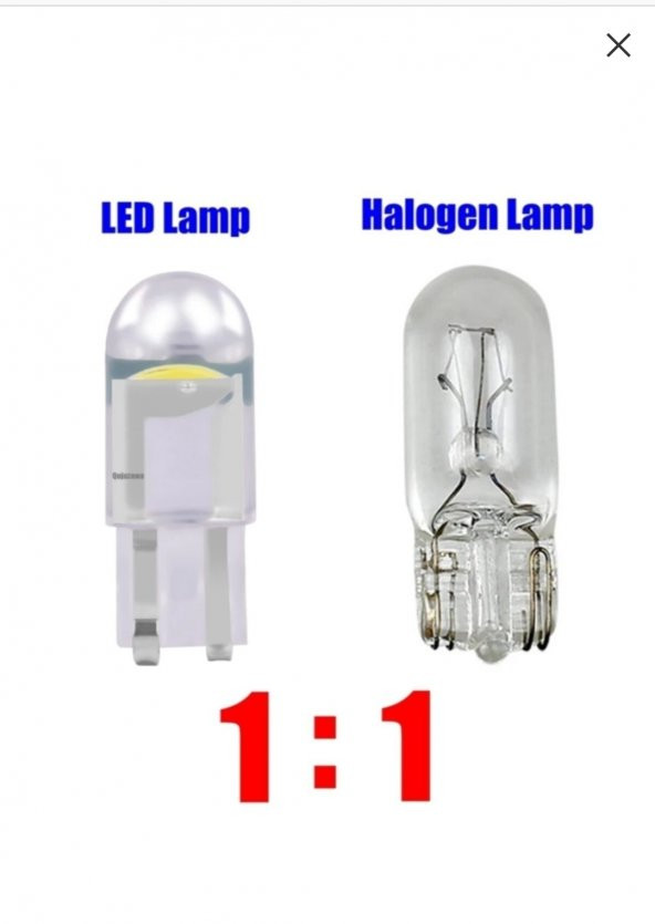 YENİ NESİL T10 COB LED AMPÜL 12V W5W BEYAZ PARK PLAKA TAVAN İÇ ORTAM AYDINLATMA 2 ADET - 3