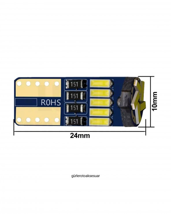 10 Adet T10 Led Ampul Park Led Plaka Led Tavan Led 15 Ledli 12v 5w Beyaz - 2