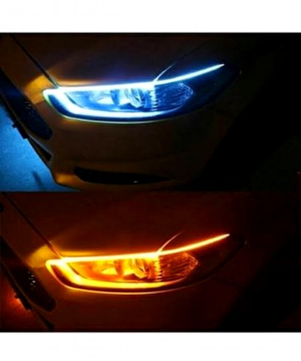Kayar Sinyalli Led Gündüz Farı Şerit Lamba 60cm - Resim 2