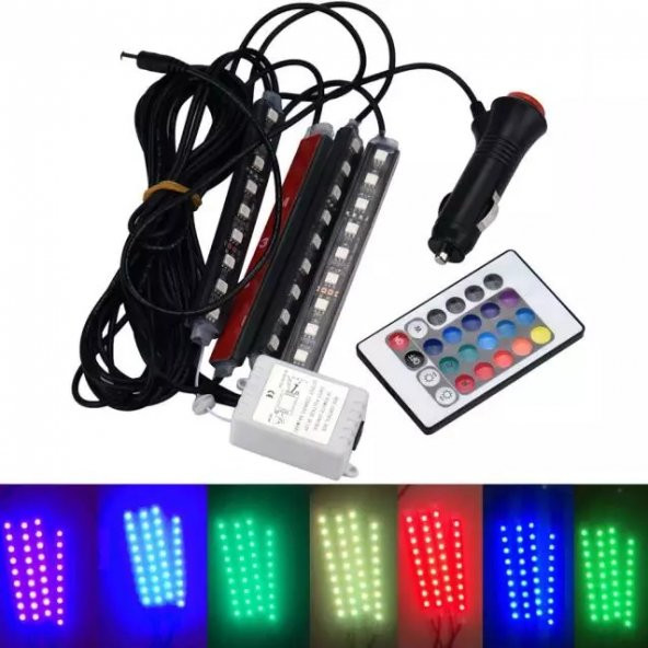 oto ayak altı led iç ortam aydınlatma sese duyarlı uzaktan kumandalı - 3