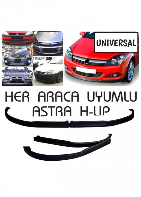 Universal Astra H Lip 2 Parça Esnek Plastik Mat Siyah Tampon Altı Ek Lip Bir Çok Araca Uyumlu