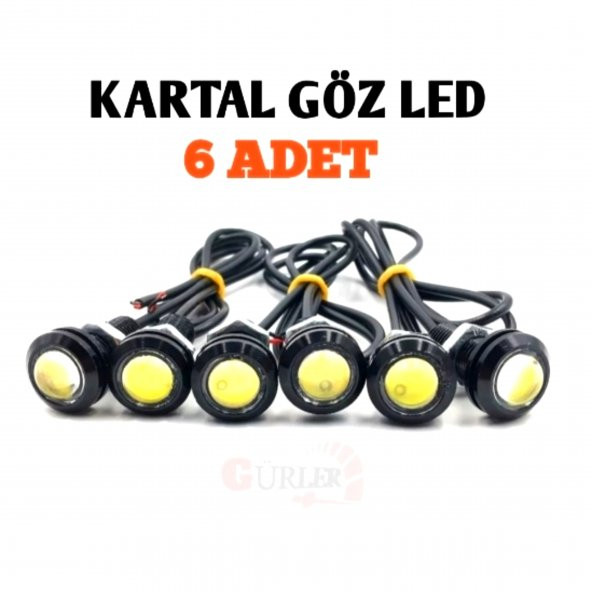 6 adet ayna altı led beyaz 12V kartal göz led park plaka sis bagaj aydinlatma ürün görseli 1