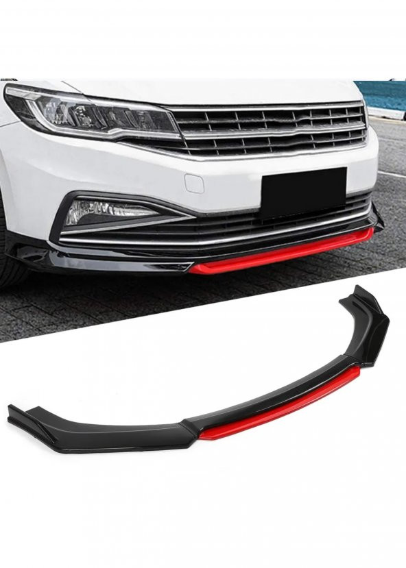Ford Courier Uyumlu Ön Tampon Altı Lip 4 Parça (Kırmızı) - 2