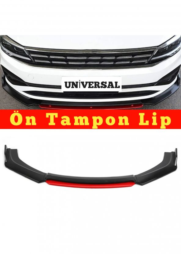 Ford Courier Uyumlu Ön Tampon Altı Lip 4 Parça (Kırmızı) - 3