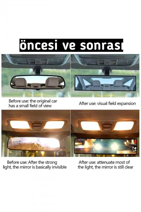 Oto Iç Dikiz Ilave Ayna Makaslı Geçmeli 290mm - 3