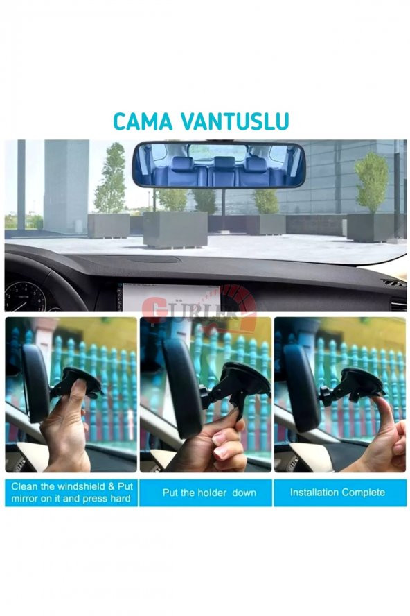 Iç Dikiz Ilave Ayna Cama Vantuslu Kilitli Ayarlı 240mm - 2