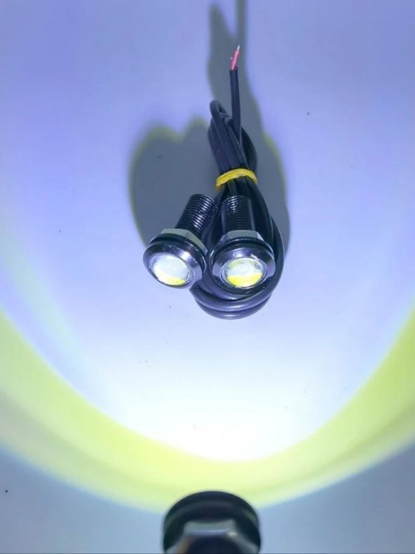 Carub Kartal göz led 12V 22MM ayna altı led lamba 2 ADET ortam aydınlatma beyaz renk - 4