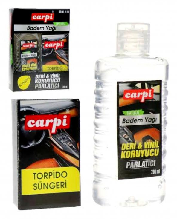 Carpi Vinil Deri Koruyucu Lastik Parlatıcı Badem Yağı-Süngerli 200ml