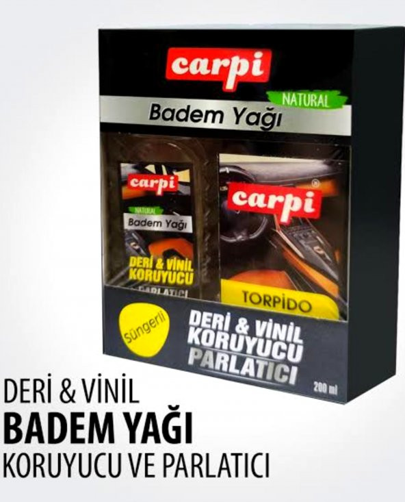 Carpi Vinil Deri Koruyucu Lastik Parlatıcı Badem Yağı-Süngerli 200ml - 4