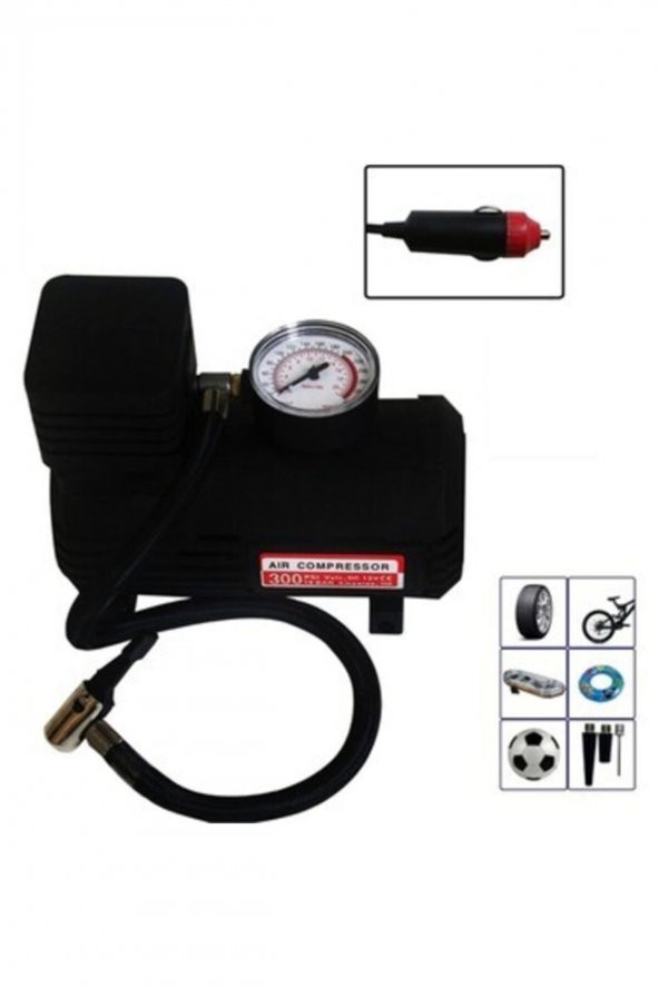 Carub Çakmaklık Girişli Hava Kompresörü 12V 300 Psi Lastik Şişirici Pompa - 2