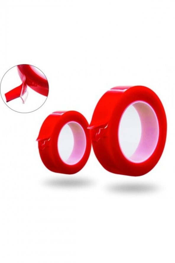 Çift Taraflı Silikon Bant Montaj Bandı 18mm 2 mt x 2 Adet ürün görseli 1