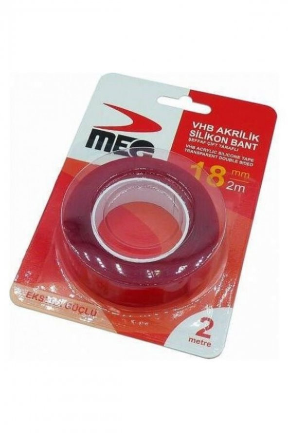 Çift Taraflı Silikon Bant Montaj Bandı 18mm 2 mt x 2 Adet - Resim 2