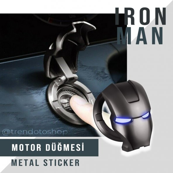 Start Stop Tuşu Kapağı Iron Man Metal Tuş Koruyucu Dekoratif Kapak