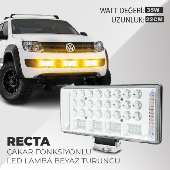 Recta Çakar Fonksiyonlu Led Lamba Dual Colour Turuncu Beyaz