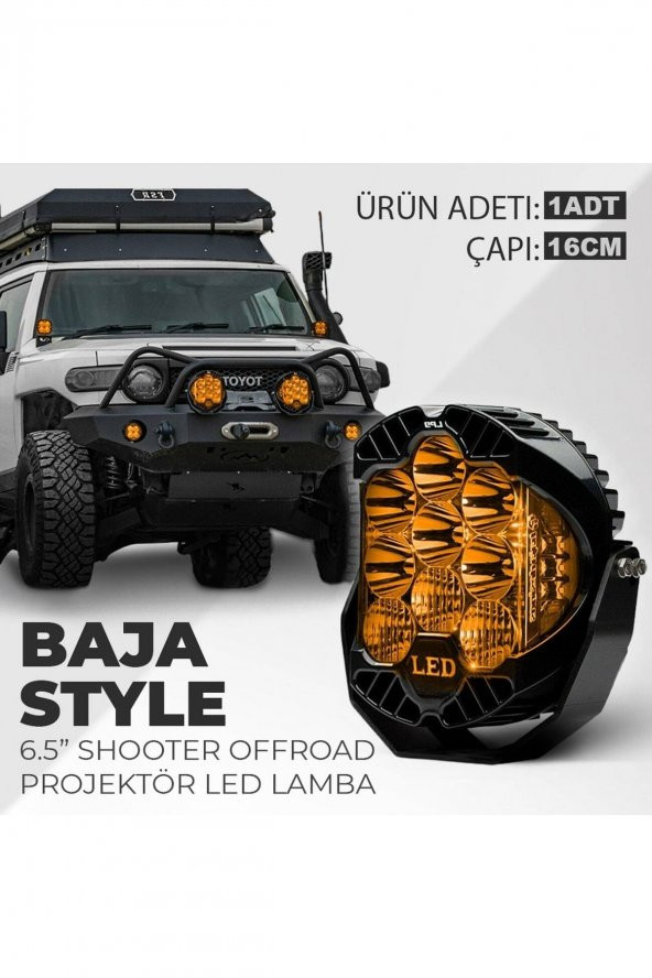 6.5" Baja Style Shooter Offroad Projektör Turuncu Led Lamba