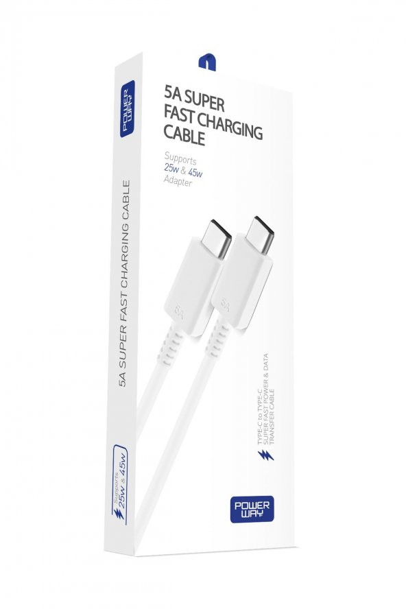 S5 45 Watt Hızlı Şarj Destekli 5A İki Ucu Type-C Şarj ve Veri Aktarma Kablosu Orjinal Dayanıklı