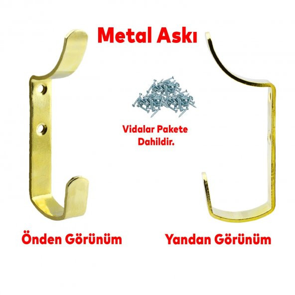 Çengel Metal Portmanto Vestiyer Duvar Dolap Elbise Askısı Gold Mobilya Kapı Askılığı Aparatı - 4
