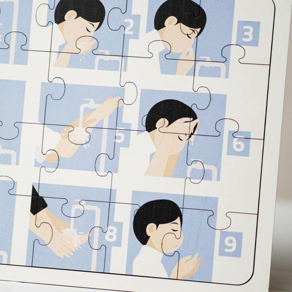 Moon Beavers İslamı Öğreniyorum Puzzle Serisi - Erkek Abdest 83017,İslami Eğitici Öğretici Ahşap Oyuncak - 3