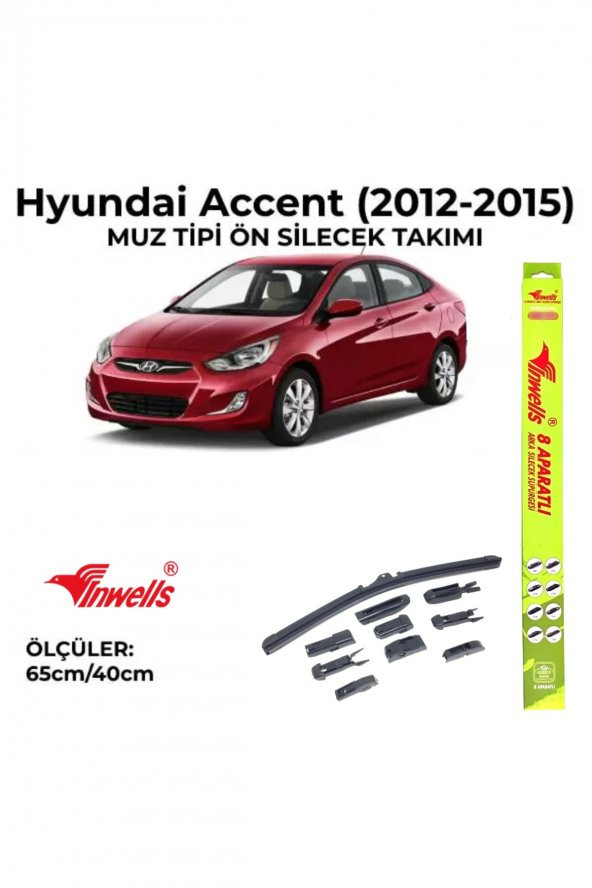Hyundai Accent Blue (2011-2015) Ön Silecek Takımı 650x400mm (aparatlı) - ürün görseli 1
