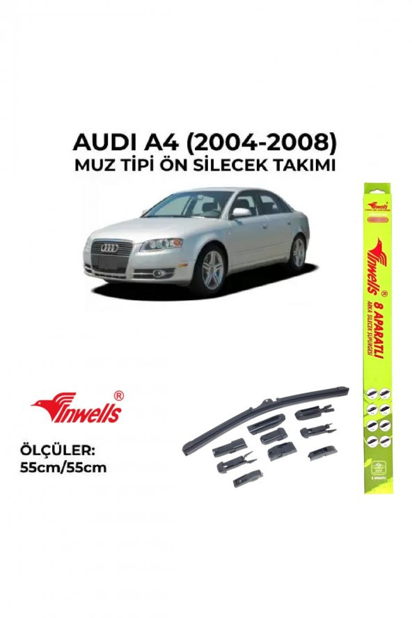 Audi A4 (2004-2008) Ön Silecek Takımı 550x550mm (aparatlı) -