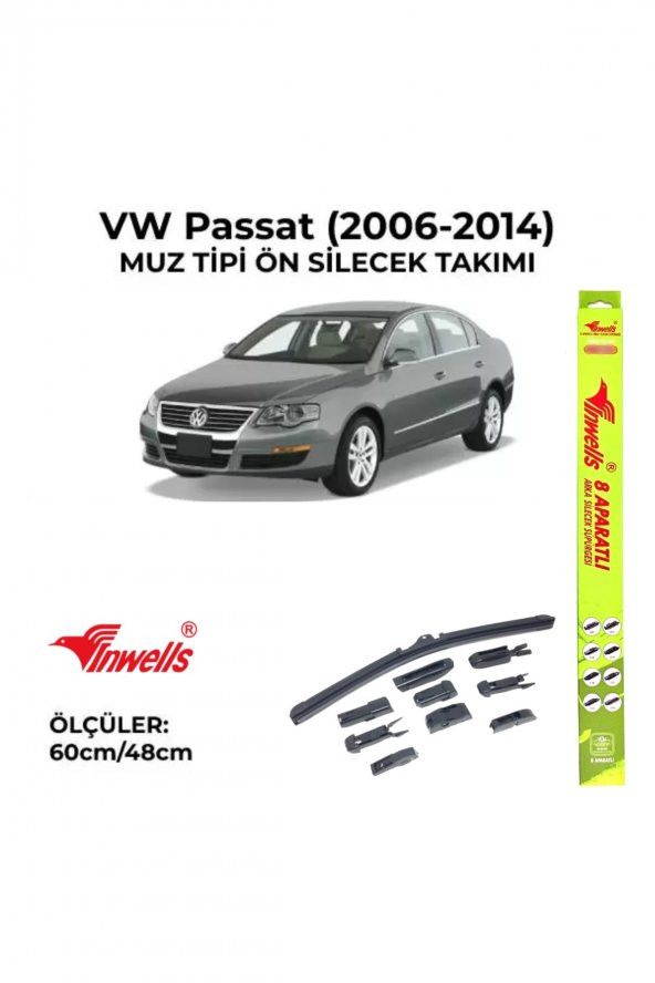Volkswagen Passat (2006-2014) Ön Silecek Takımı 600x480mm (aparatlı) -