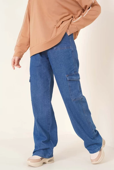 Yan Cepli Kargo Pantolon Kot - Resim 2