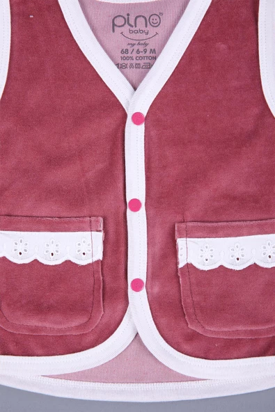 Babyhola Kadife Cepli Bebek Çocuk Yelek 1701 - 12