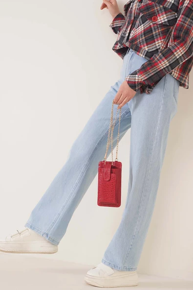 Boru Paça Açık Mavi Jean Pantolon - 2