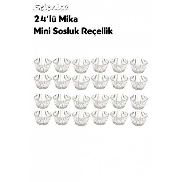 24'lü Lüx Mini Mika Sosluk ,Çerezlik ,Reçellik ,Kahve Yanı Kase