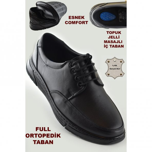 501 Ortopedik Topuk Masajlı Hakiki Deri Kışlık Erkek Ayakkabı