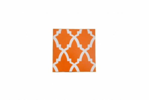 Porland Morocco Desen3 Turuncu Bardak Altlığı 10x10 cm 04A+P021647