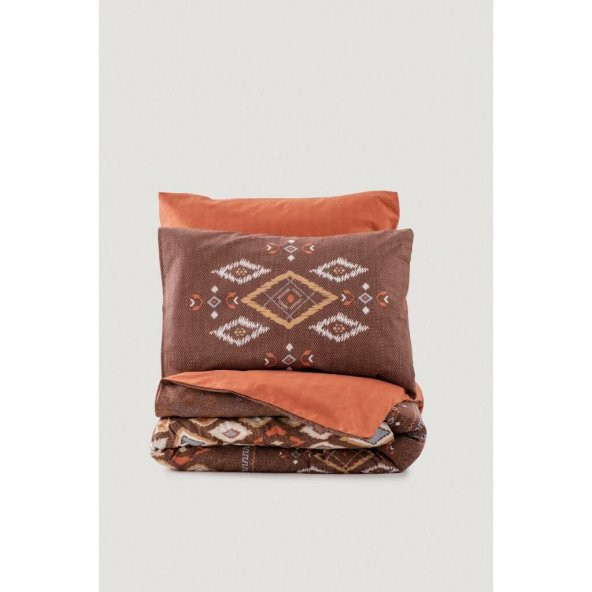 Cotton Box Ethnic Çift Kişilik Nevresim Takımı Belize Kahve - 3