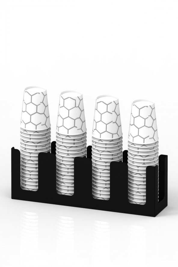 4 Bölmeli Karton Bardaklık Siyah - 2