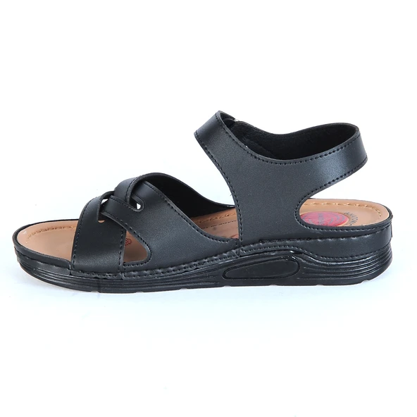 Moda Ayakkabı 23-110 Serra Siyah Bayan Sandalet - 3