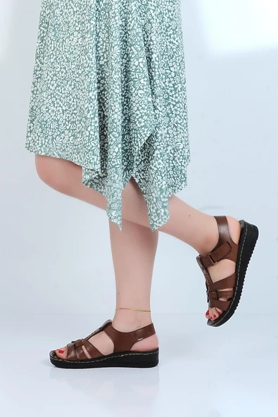 Moda Ayakkabı 58412 Polero Kadın Düz Yazlık Sandalet - 3