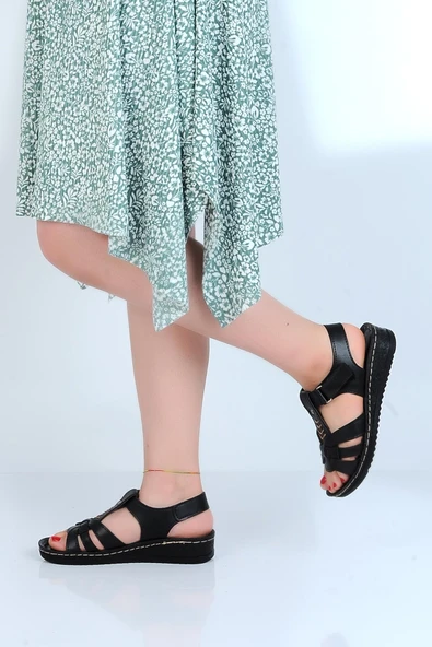 Moda Ayakkabı 58412 Polero Kadın Düz Yazlık Sandalet - 6