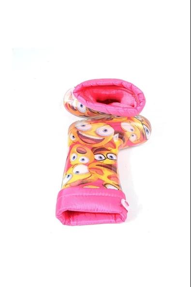 Moda Ayakkabı 23-109 Srb Pembe Emoji Kürklü Kız Çocuk Çizme - Resim 10