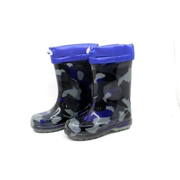 Moda Ayakkabı 23-109  Siyah Erkek Çocuk Kürklü Çizme - Resim 4