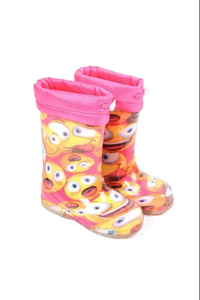 Moda Ayakkabı 23-109 Srb Pembe Emoji Kürklü Kız Çocuk Çizme - 6