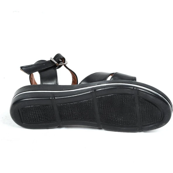 Moda Ayakkabı 5420 Siyah Kadın Günlük Düz Sandalet Ayakkabı - Resim 10