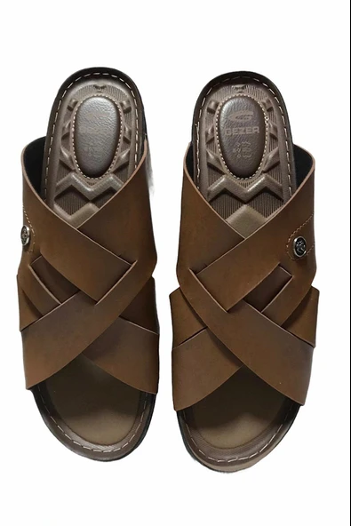 Moda Ayakkabı 3685 Erkek Taba Rengi Rahat Günlük Terlik - 8