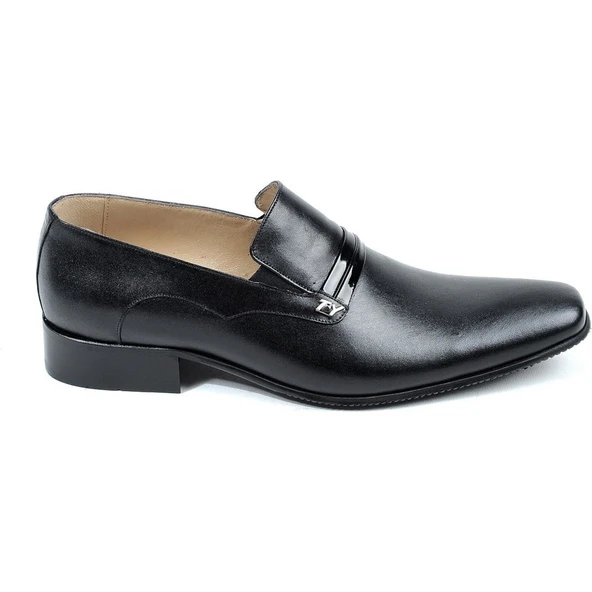 Moda Ayakkabı 7420 Siyah Kauçuk Deri Erkek Klasik Ayakkabı - 31