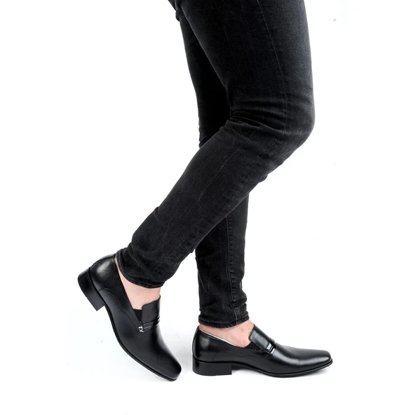 Moda Ayakkabı 7420 Siyah Kauçuk Deri Erkek Klasik Ayakkabı - 4